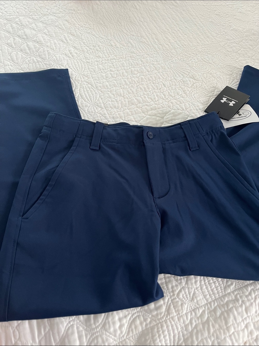 Under Armour Boys Navy golf/Chino-Style Performance Pants - Picture 3 of 5